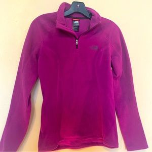 The North Face Size Small Fleece Jacket Pullover Polartec 6" Front Zip-EUC